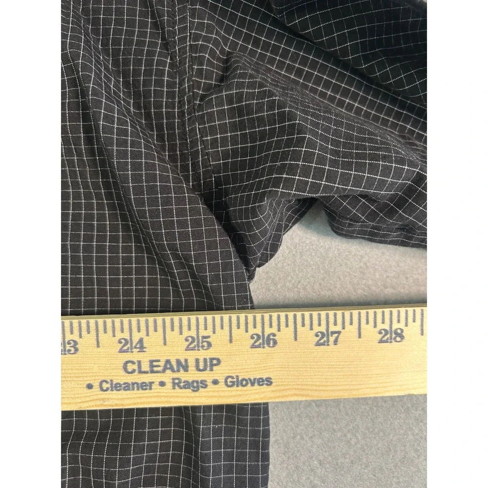 Polo Ralph Lauren Sleep Shirt Mens XL Black Grid Long Sleeve Button Down Cotton‎